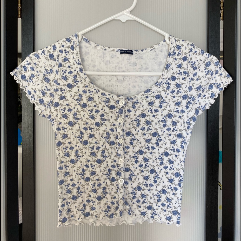Brandy Melville Floral Zelly Top